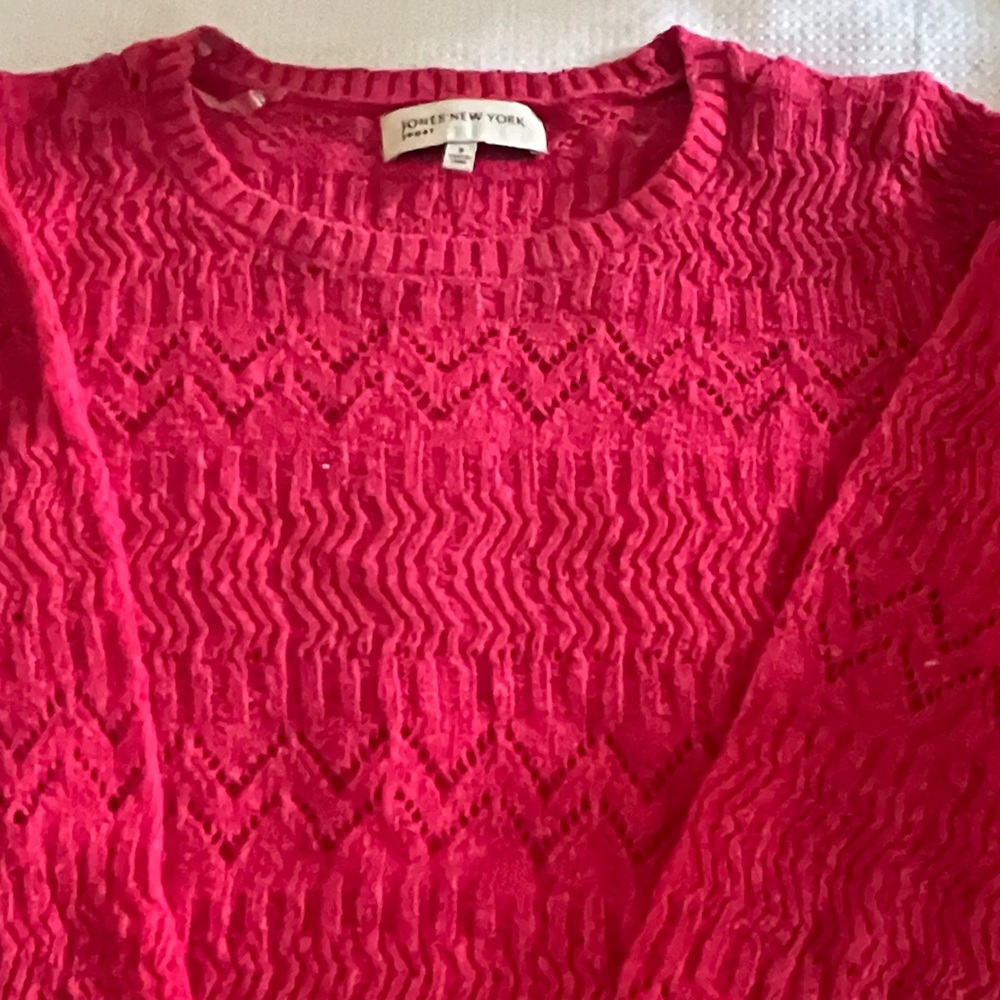 Jones New York Vibrant Red Knit Top
